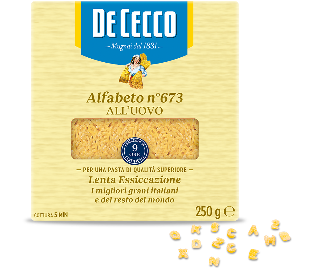 DE CECCO SMALL EGG PASTA GR 250 ALFABETO N 673 X 24