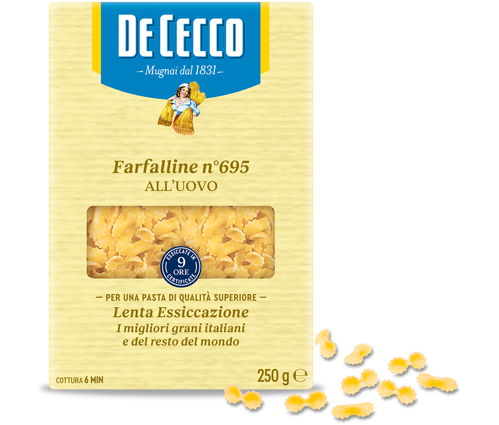 DE CECCO SMALL EGG PASTA GR 250 FARFALLINE N 695 X 24
