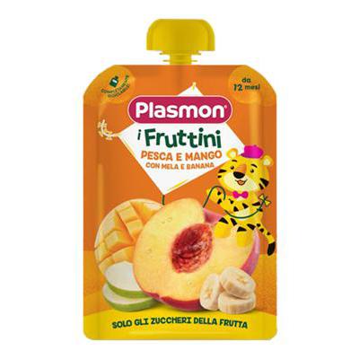 PLASMON BABY FOOD POUCH GR 130 PEACH MANGO APPLE AND BANANA X 6