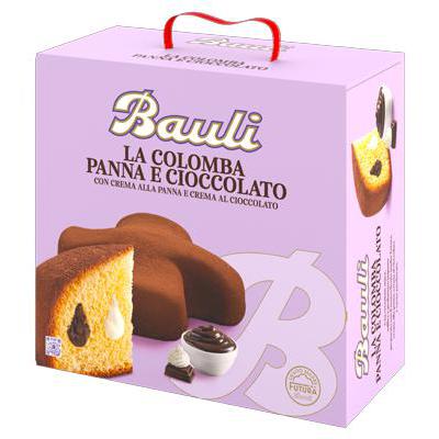 BAULI EASTER CAKE COLOMBA GR 750 CREAM AND CHOCOLATE PANNA CIOCCOLATO X 18
