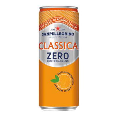 SAN PELLEGRINO CL 33 CLASSIC ORANGE CAN ZERO SUGAR X 24