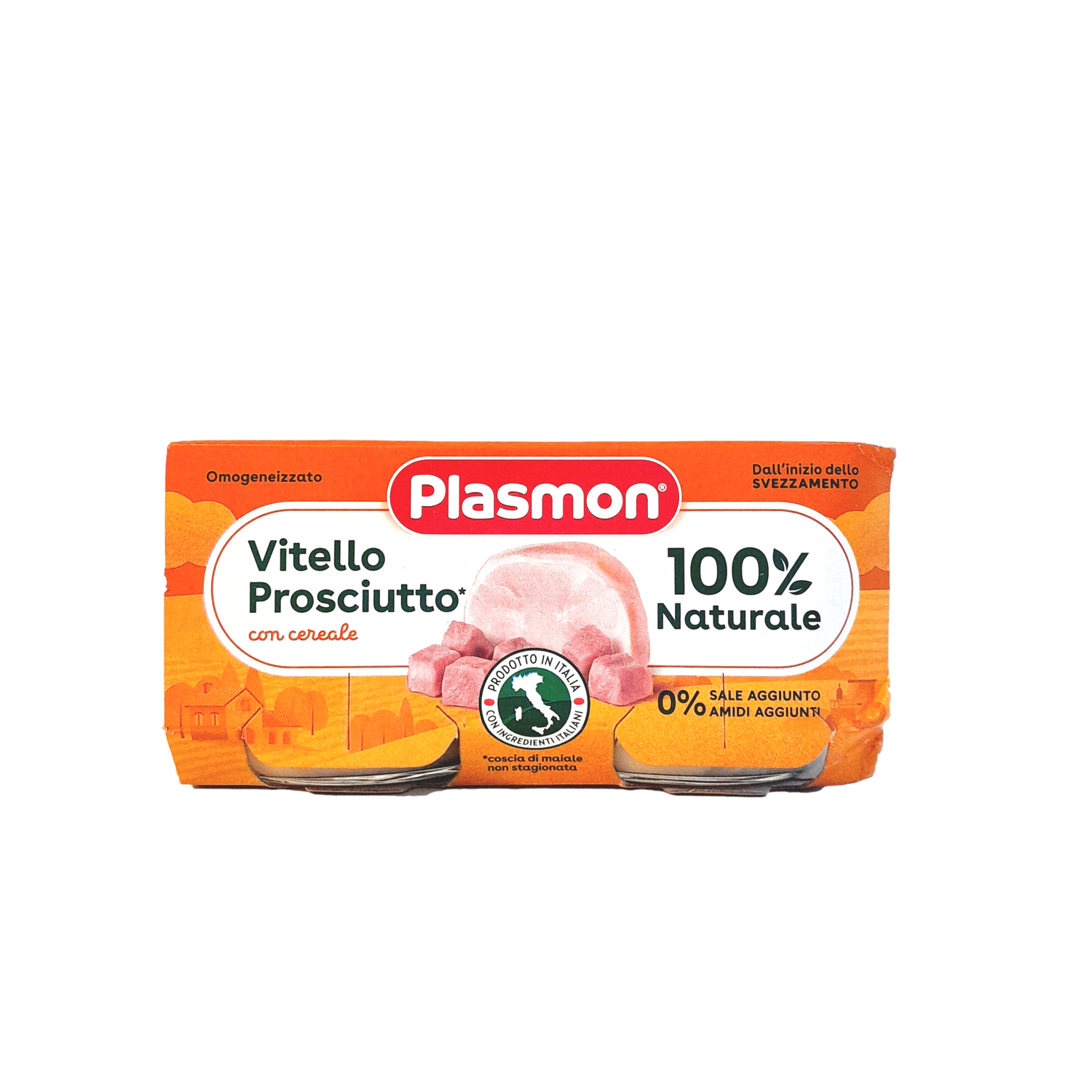 PLASMON BABY FOOD PUREE MEAT GR 80 X 2 VEAL AND COOCKED HAM X 12