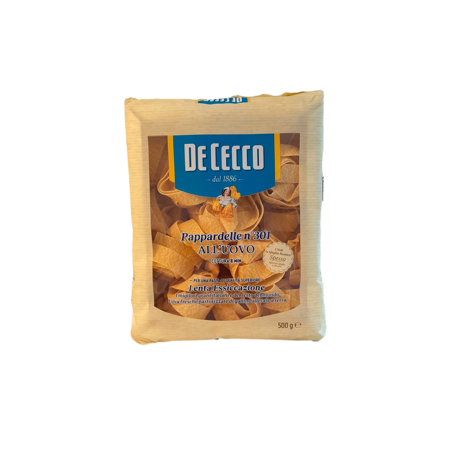 DE CECCO EGG PASTA NIDI GR 500 PAPPARDELLE N 301 X 8