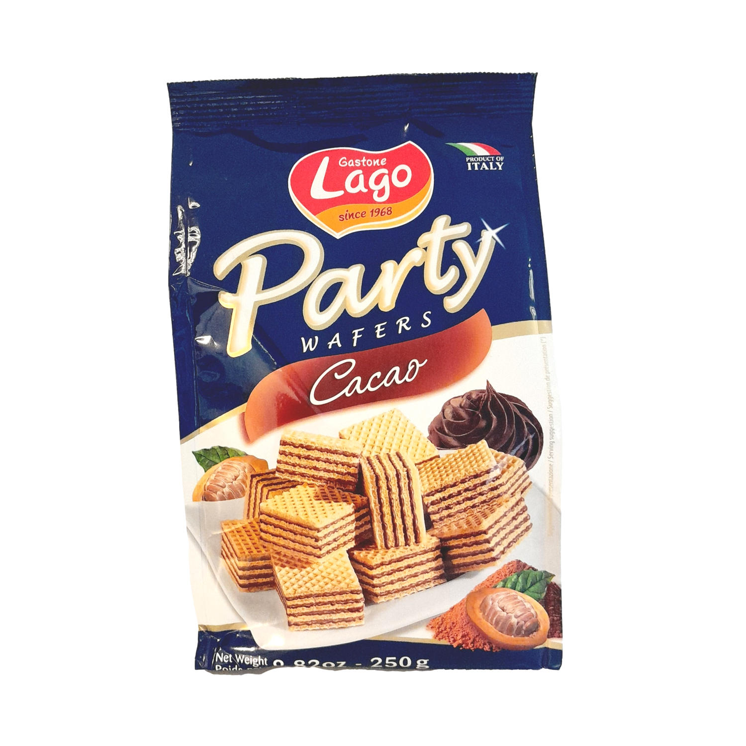 LAGO WAFER GR 250 PARTY X 10 COCOA QUADRETTI