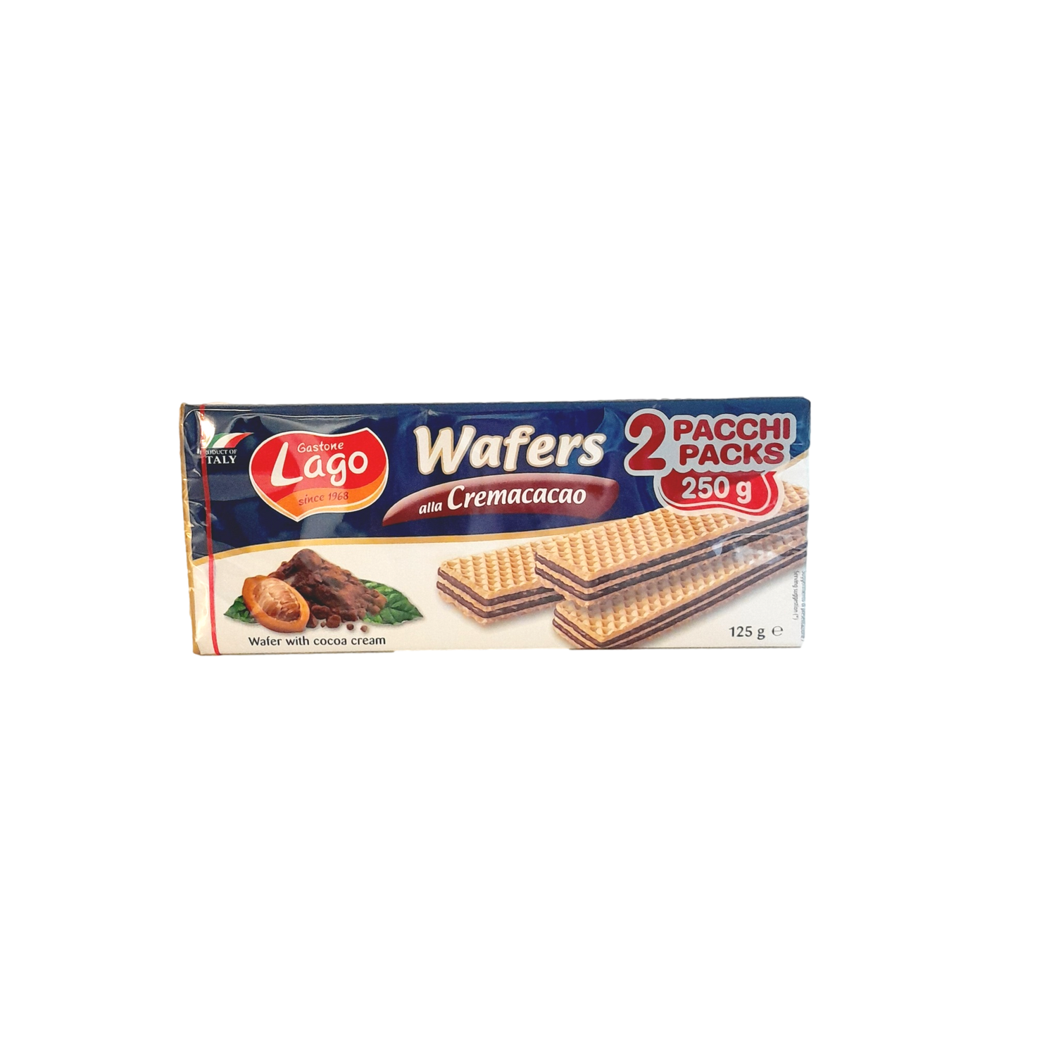 LAGO WAFER GR 125 X 2 TWIN PACK COCOA X 20