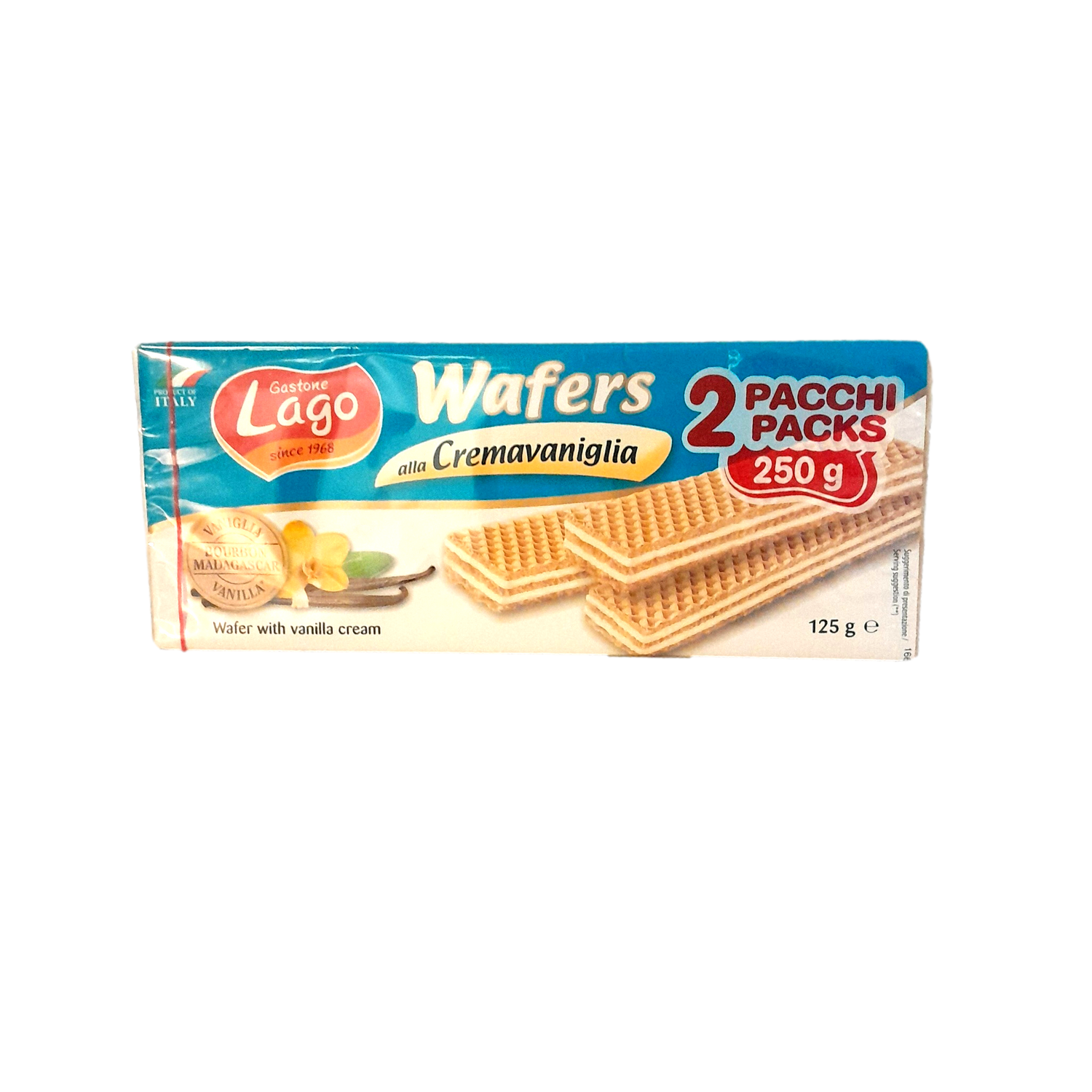 LAGO WAFER GR 125 X 2 TWIN PACK VANILLA X 20