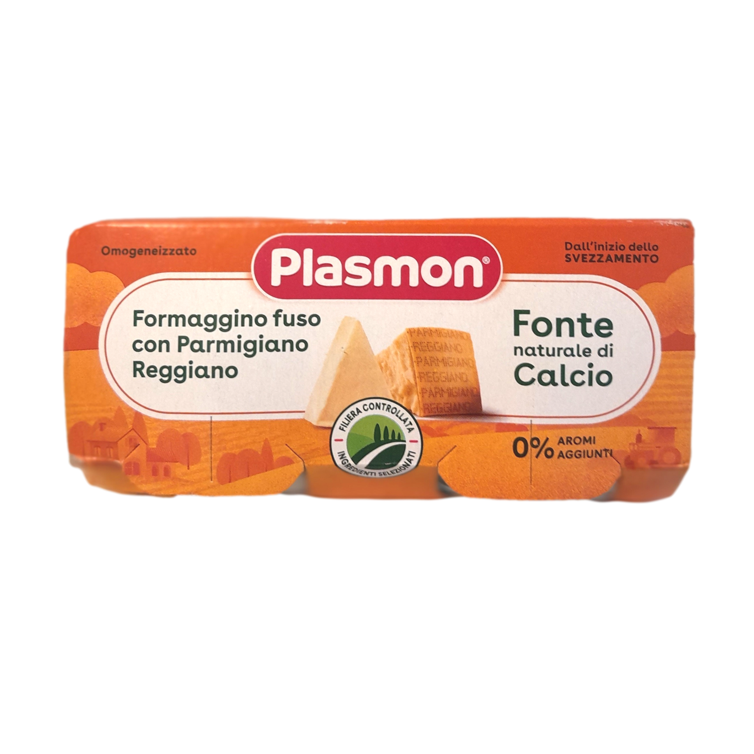 PLASMON BABY FOOD PUREE CHEESE GR 80 X 2 FORMAGGINO AND PARMESAN X 12