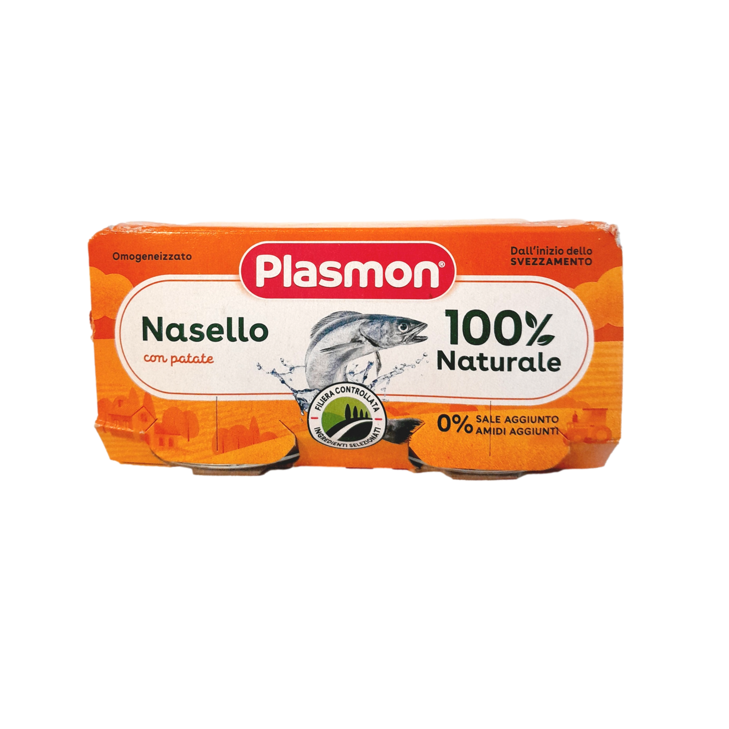 PLASMON BABY FOOD PUREE FISH GR 80 X 2 HAKE NASELLO AND POTATOES X 12