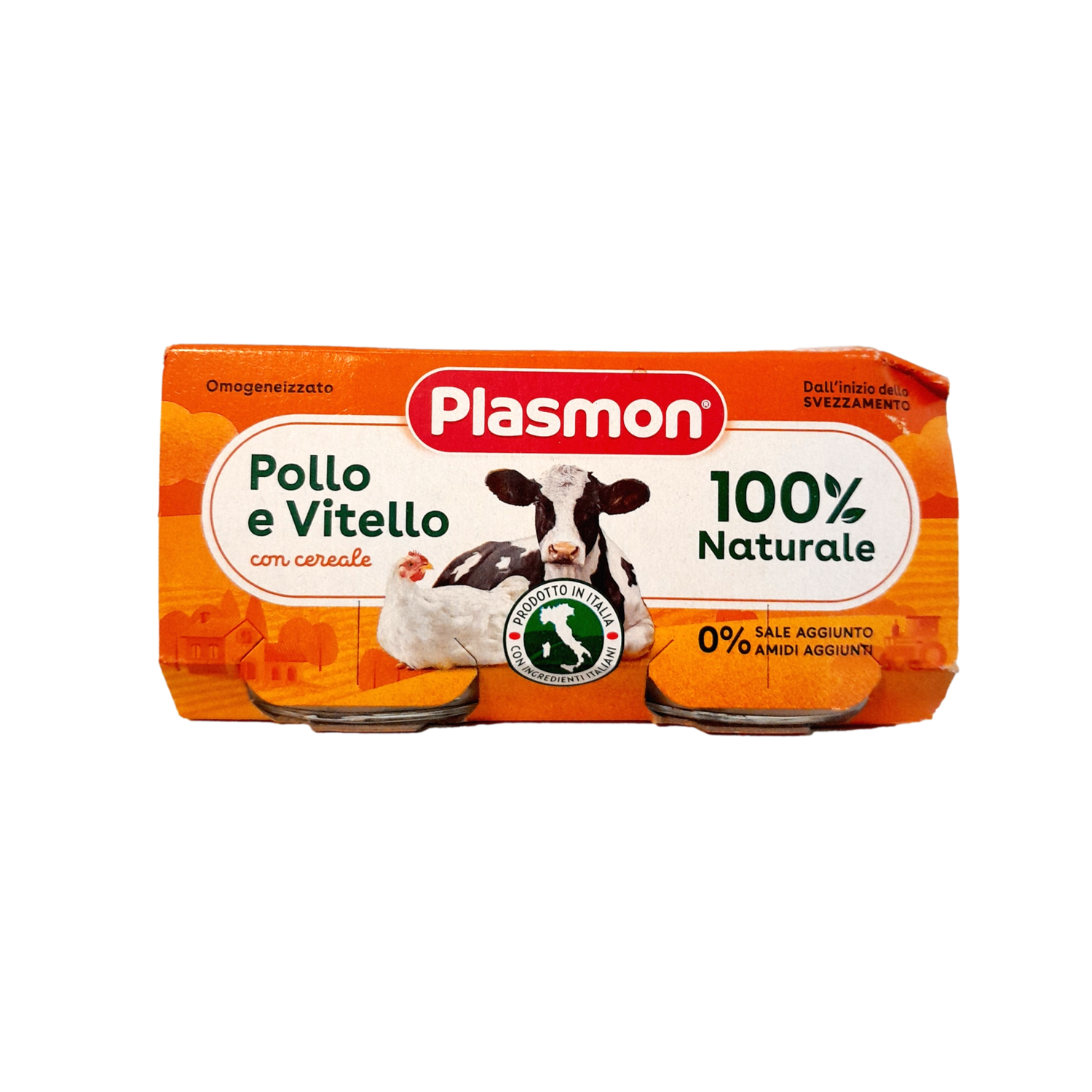 PLASMON BABY FOOD PUREE MEAT GR 80 X 2 VEAL AND CHICKEN X 12