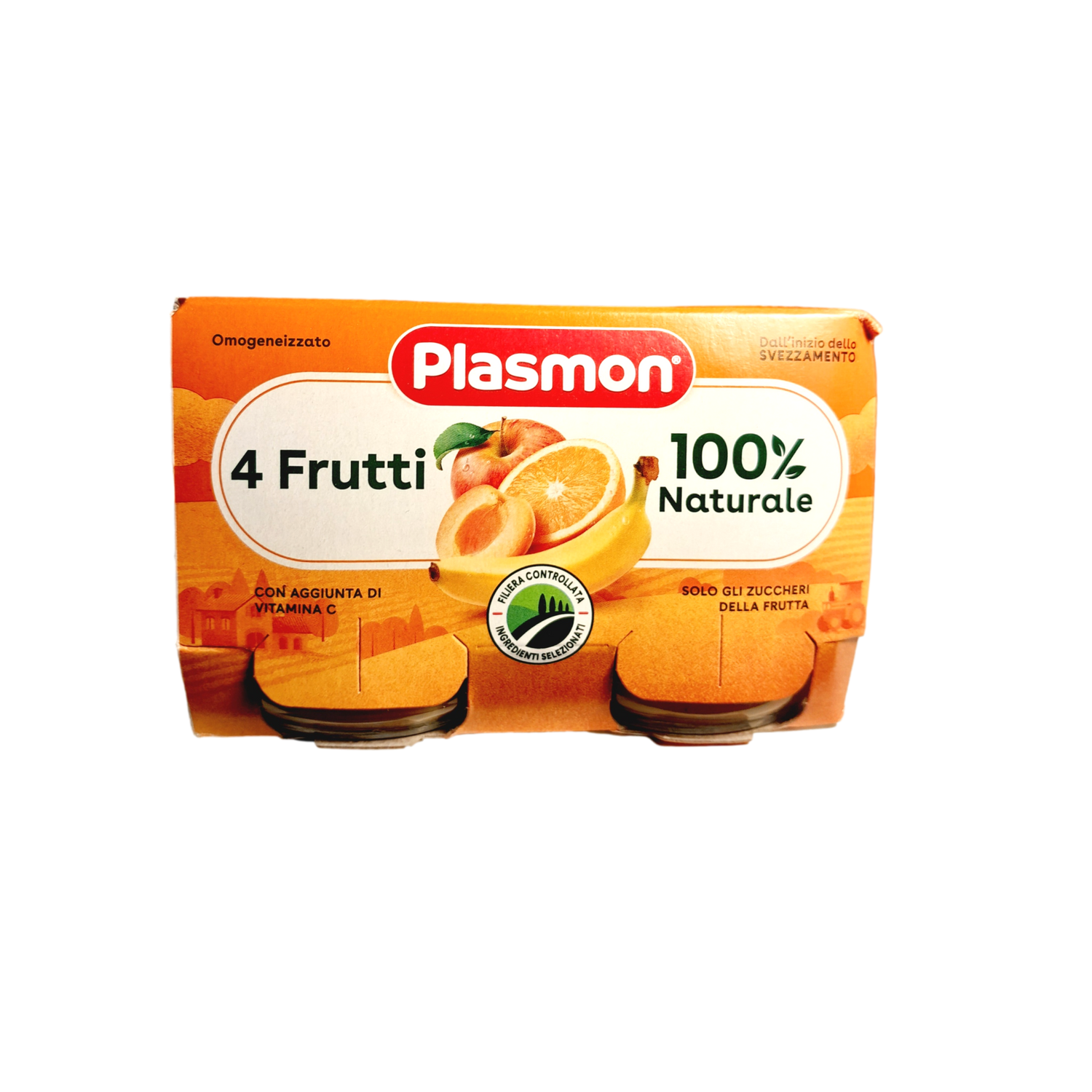 PLASMON BABY FOOD PUREE FRUIT GR 80 X 2 FOUR FRUITS X 12