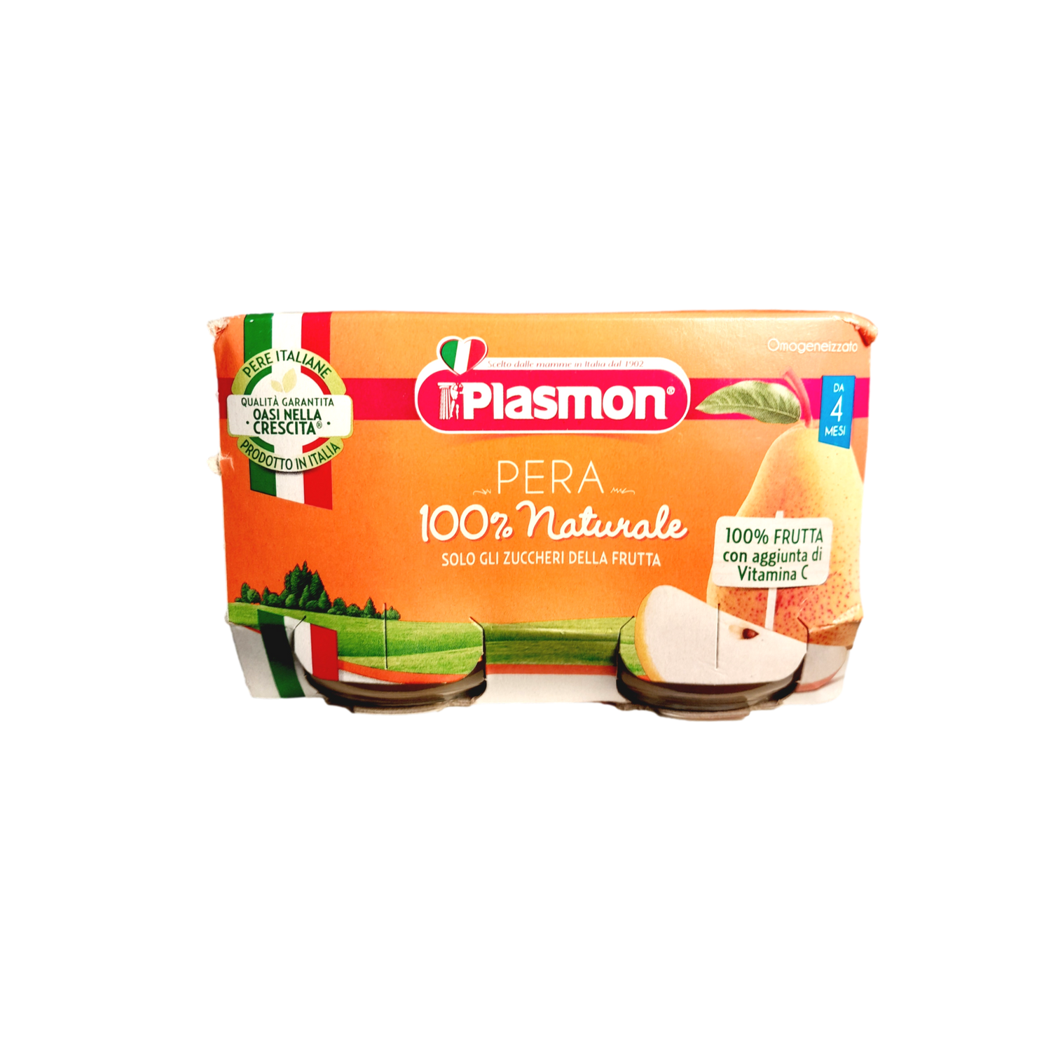 PLASMON BABY FOOD PUREE FRUIT GR 80 X 2 PEAR X 12