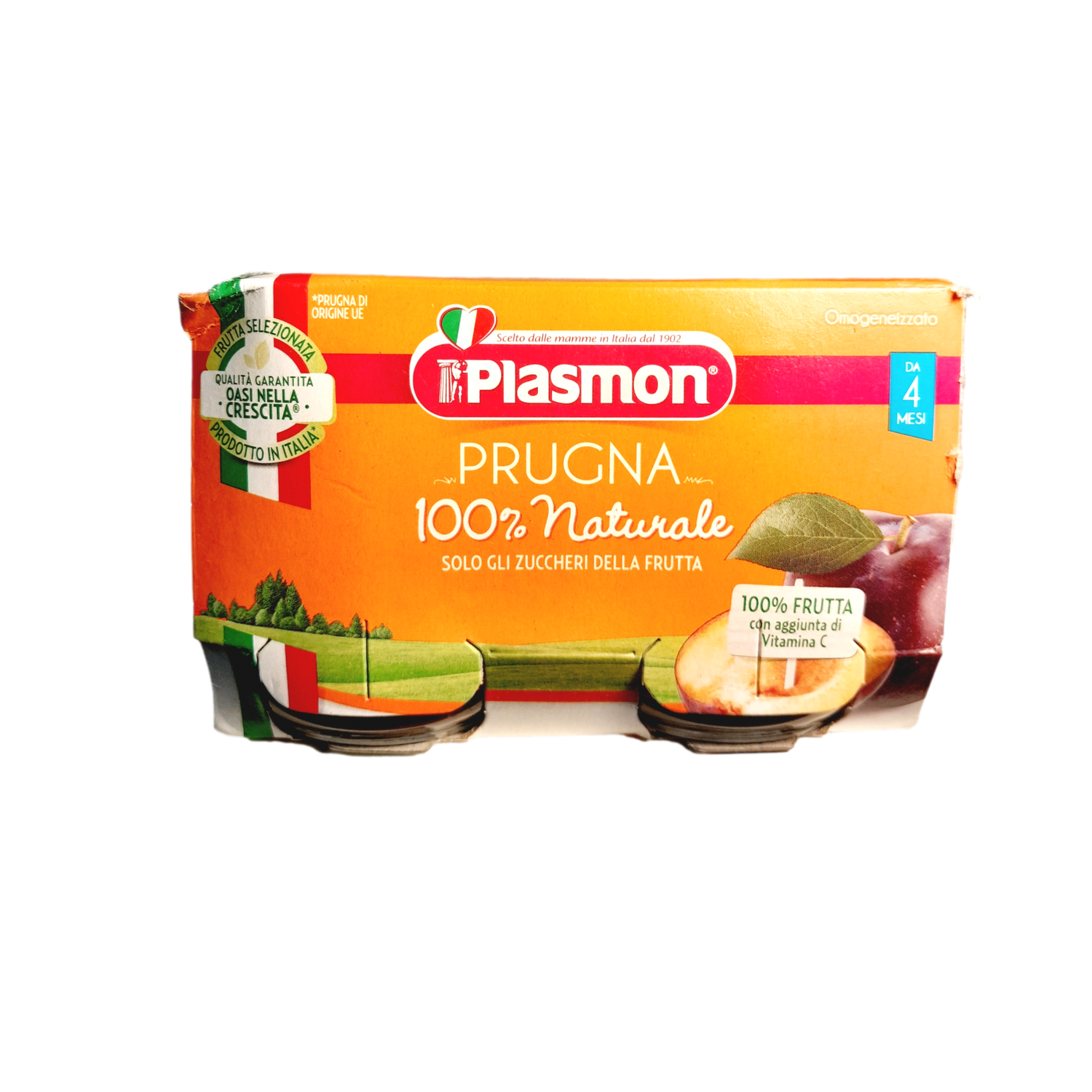 PLASMON BABY FOOD PUREE FRUIT GR 80 X 2 PLUM X 12