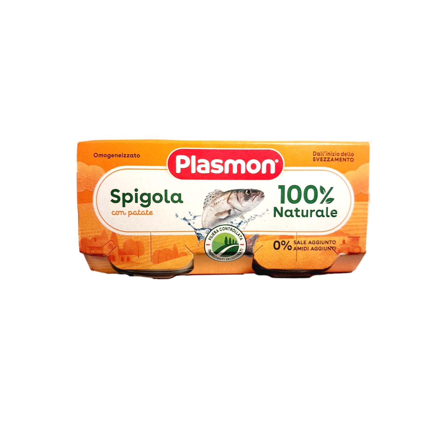 PLASMON BABY FOOD PUREE FISH GR 80 X 2 SEA BASS AND POTATOES X 12