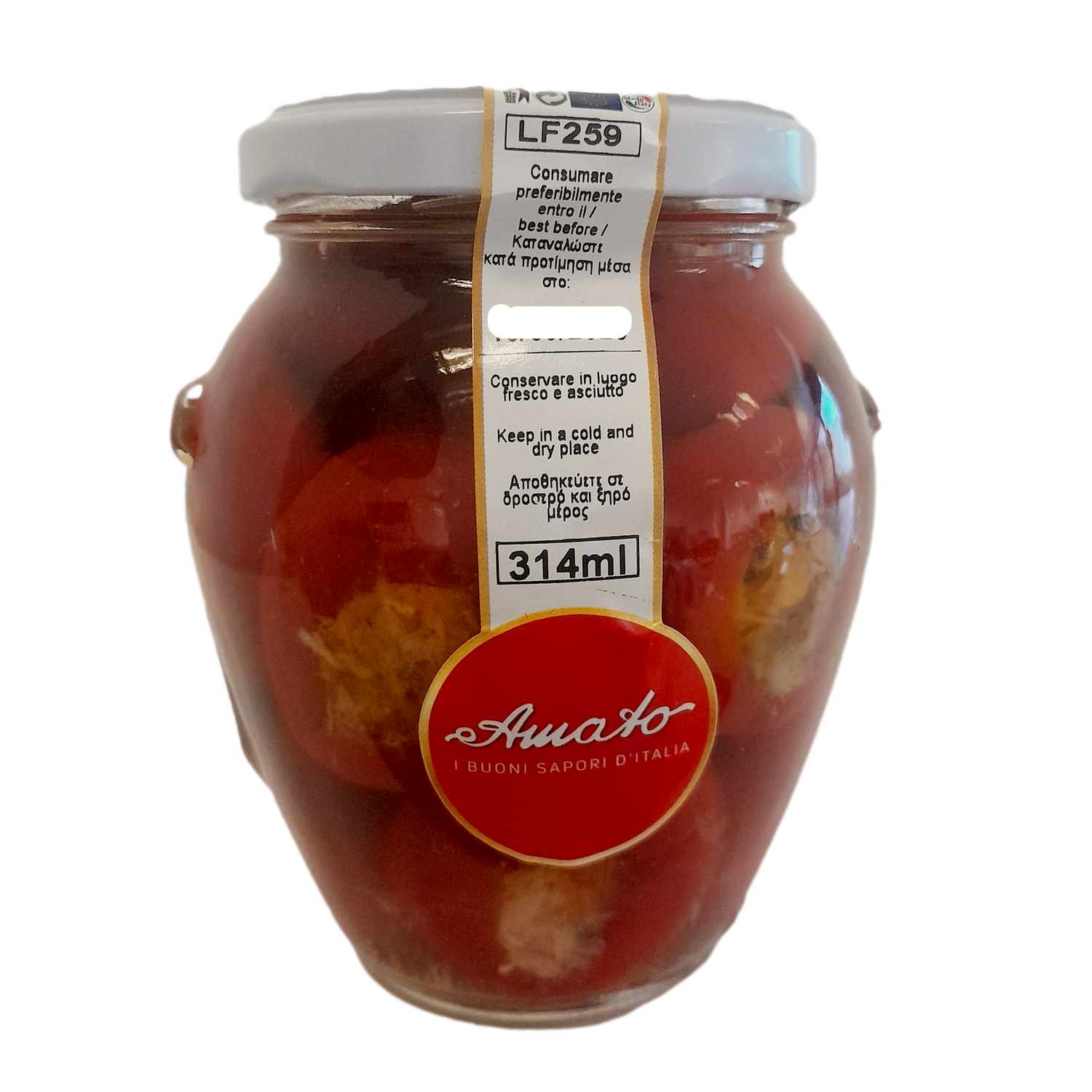 AMATO ML 314 CHERRY RED PEPPERS WITH TUNA AND CAPERS X 12