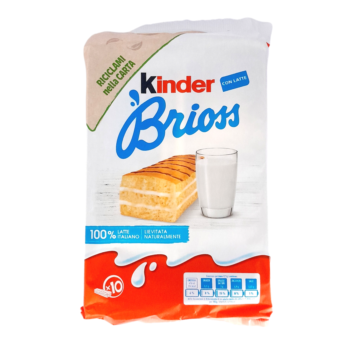 KINDER BRIOSS T 10 MILK X 12