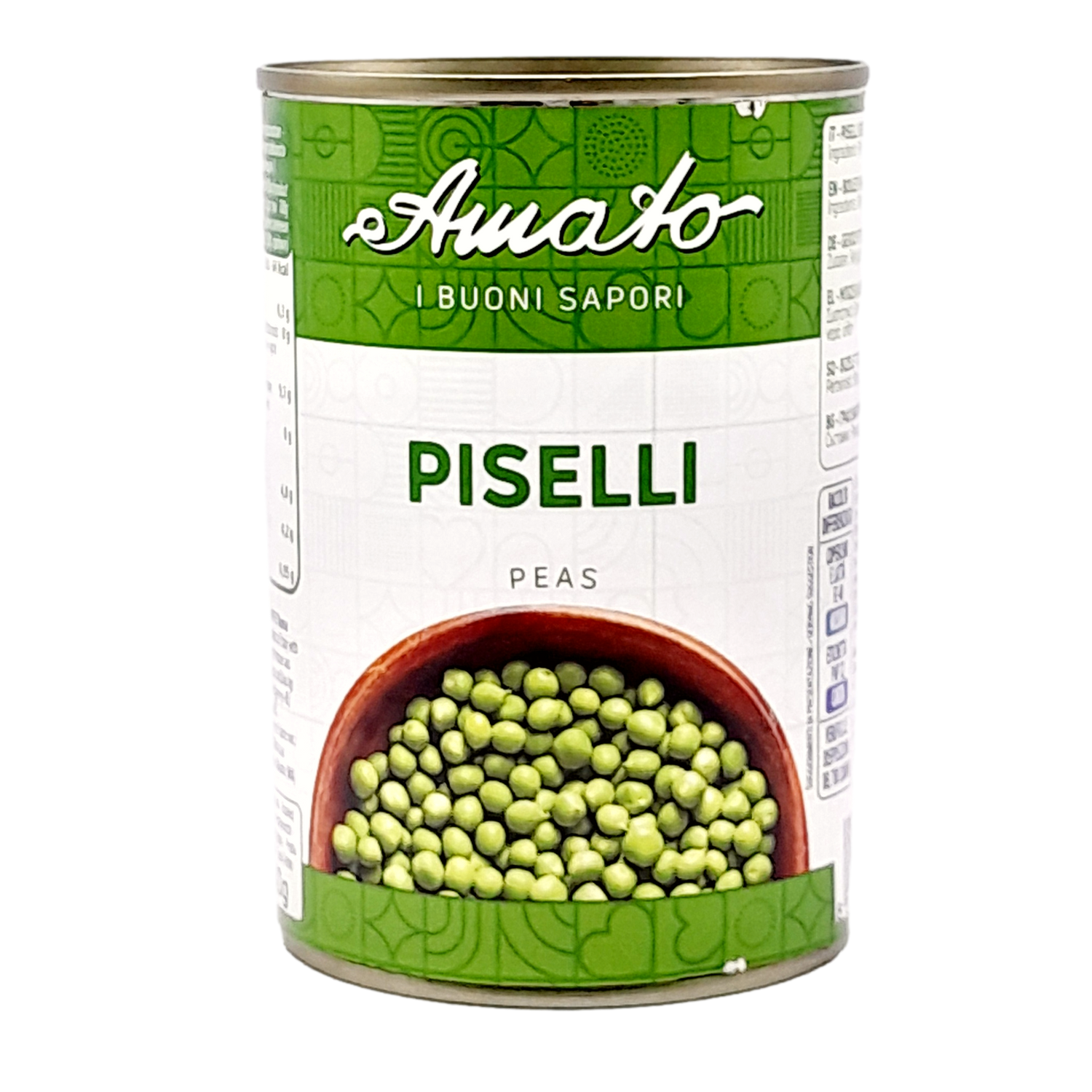 AMATO LEGUMES GR 400 COOKED PEAS IN TIN BUONI SAPORI QUALITY X 24