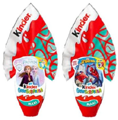 KINDER EASTER EGG T4.5 GR 220 X 4 EGGS (E263  - 2 EGGS FROZEN AND 2 EGGS SPIDERMAN) GRANSORPRESA SURPRISE