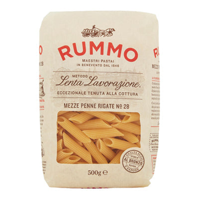 RUMMO PASTA GR 500 MEZZE PENNE RIGATE N 28 X 16