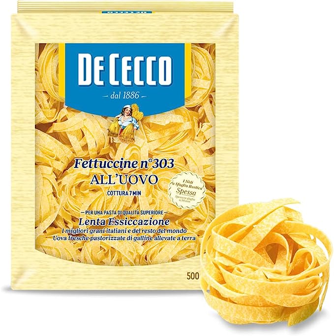 DE CECCO EGG PASTA GR 500 FETTUCCINE NIDI N 303 X 8