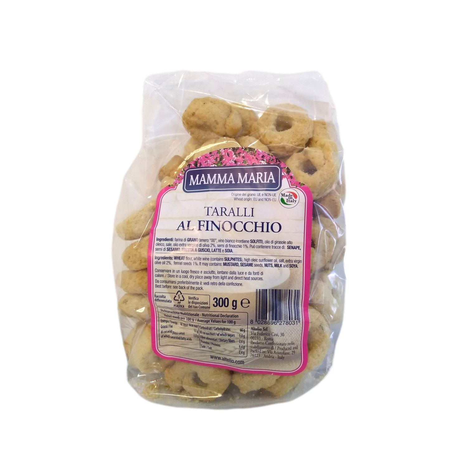 MAMMA MARIA TARALLI GR 300 FENNEL SEEDS X 16