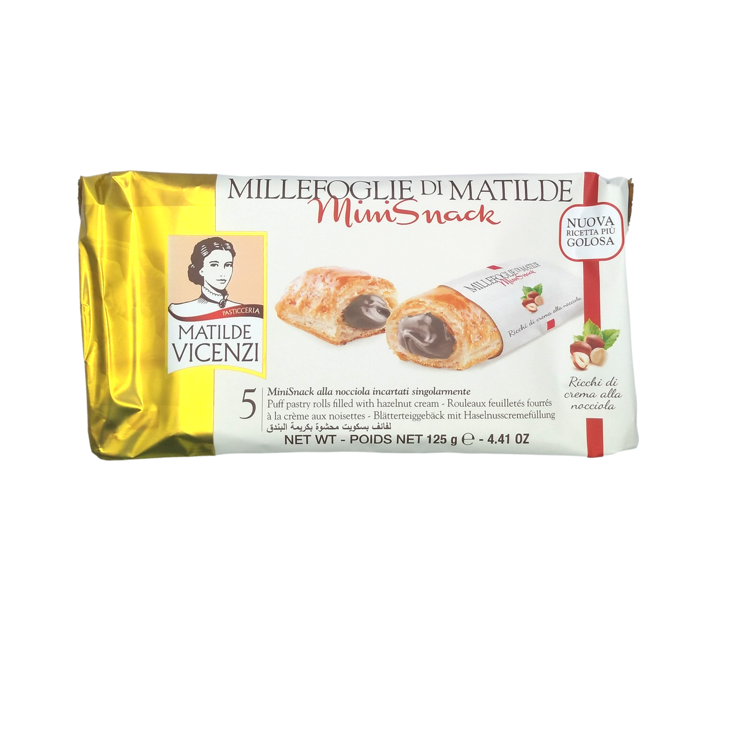 VICENZI PASTRY FOOD GR 125 MINISNACK HAZELNUT X 16