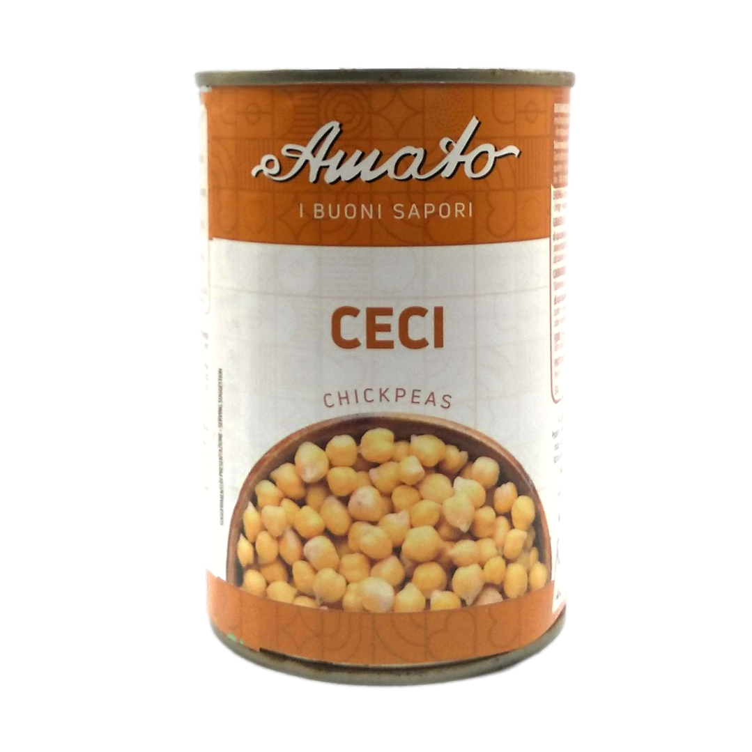 AMATO LEGUMES GR 400 COOKED CHICKPEAS IN TIN BUONI SAPORI QUALITY X 24