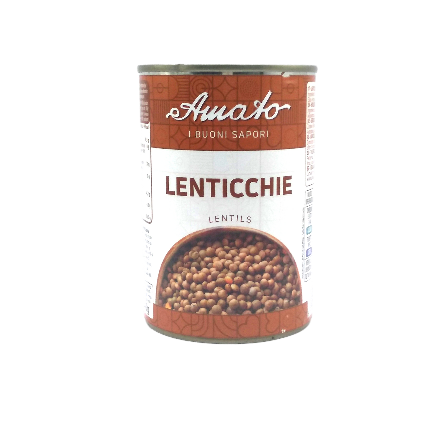 AMATO LEGUMES GR 400 COOKED LENTILS IN TIN BUONI SAPORI QUALITY X 24